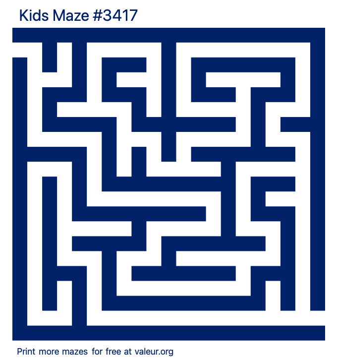 Free Printable Kids Maze number 3417