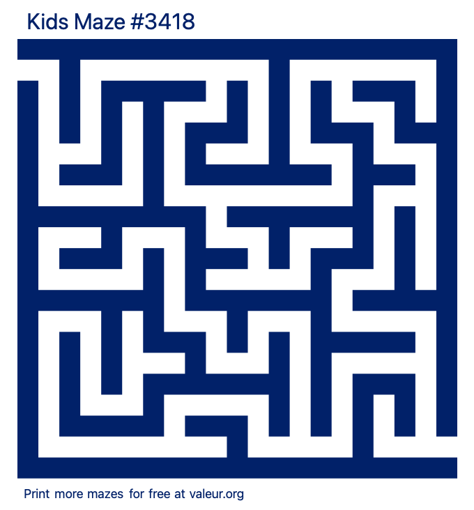 Free Printable Kids Maze number 3418