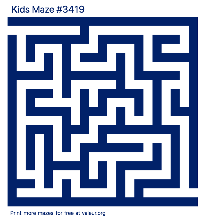 Free Printable Kids Maze number 3419