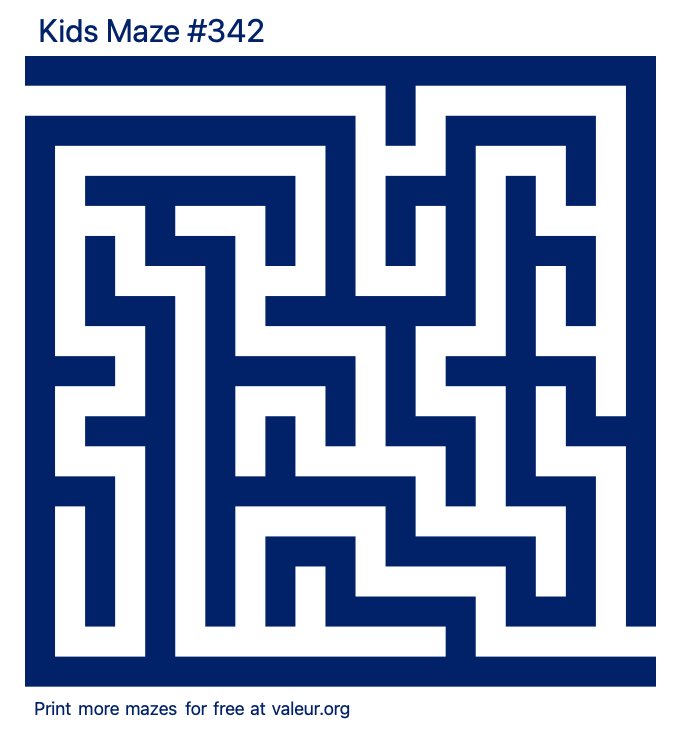 Free Printable Kids Maze number 342