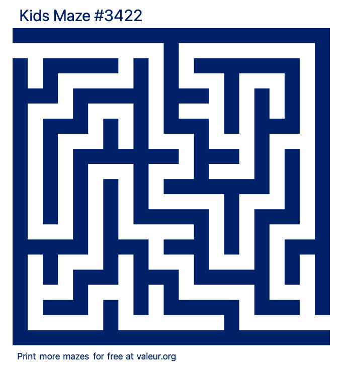 Free Printable Kids Maze number 3422