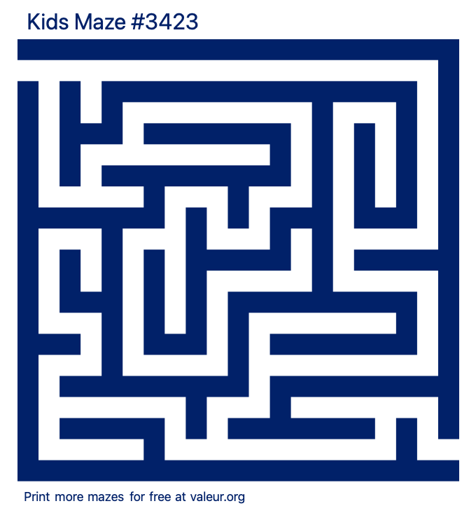 Free Printable Kids Maze number 3423