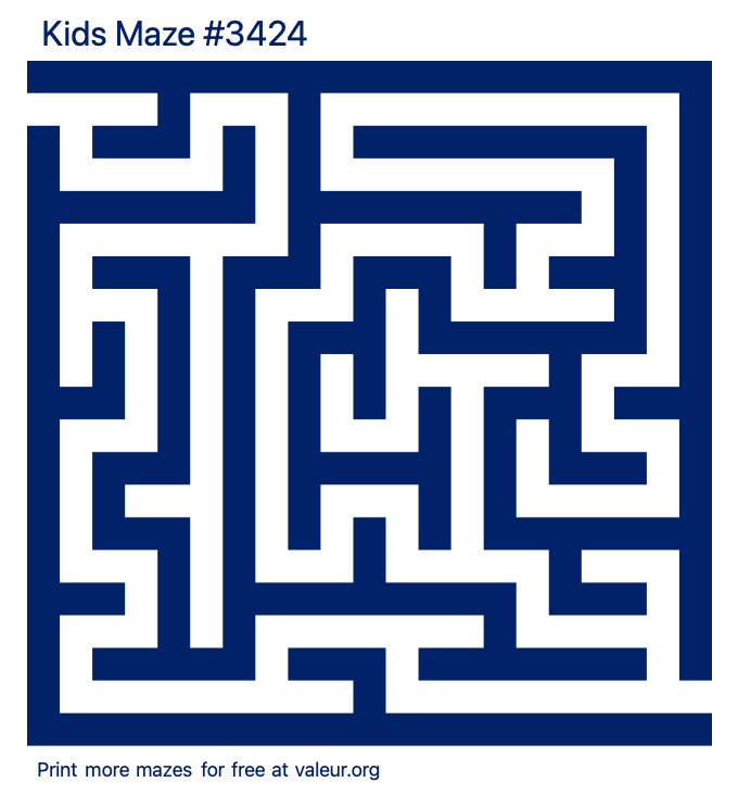 Free Printable Kids Maze number 3424