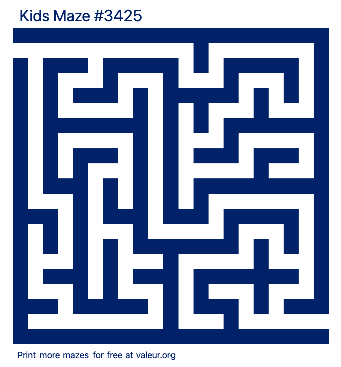Free Printable Kids Maze number 3425