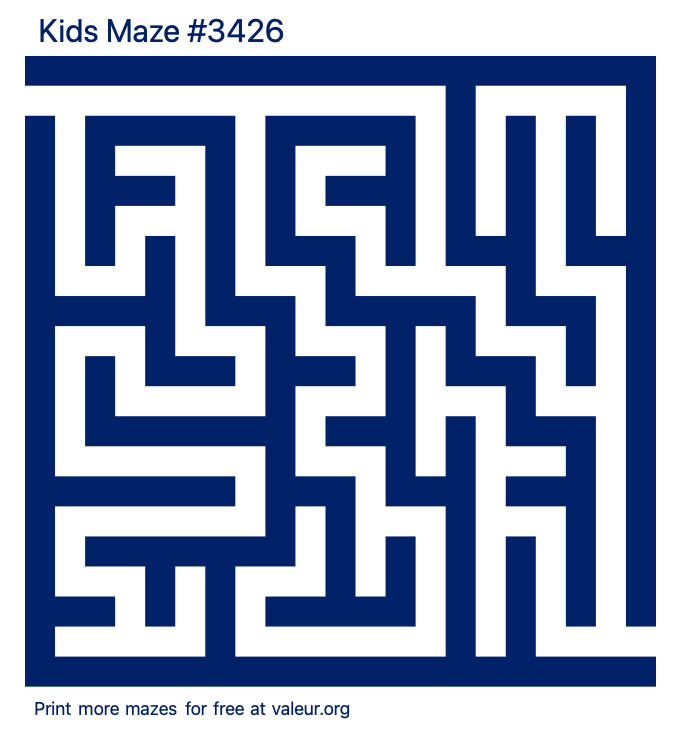 Free Printable Kids Maze number 3426