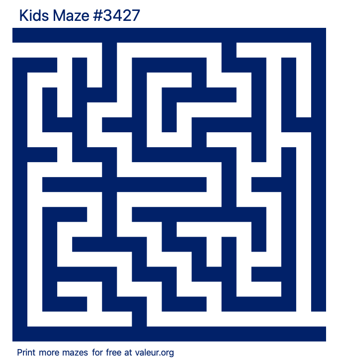 Free Printable Kids Maze number 3427