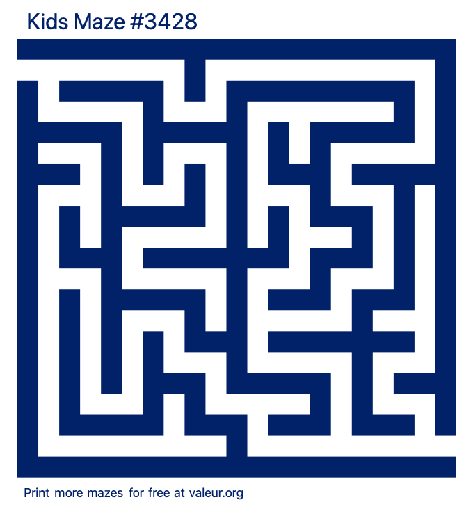 Free Printable Kids Maze number 3428