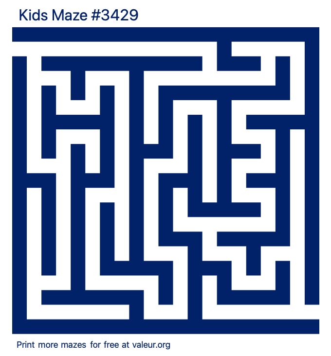 Free Printable Kids Maze number 3429