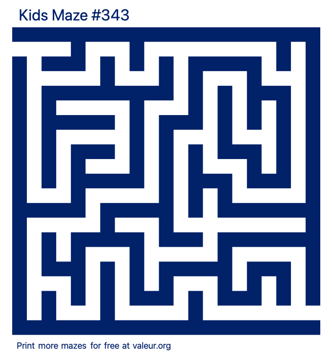 Free Printable Kids Maze number 343