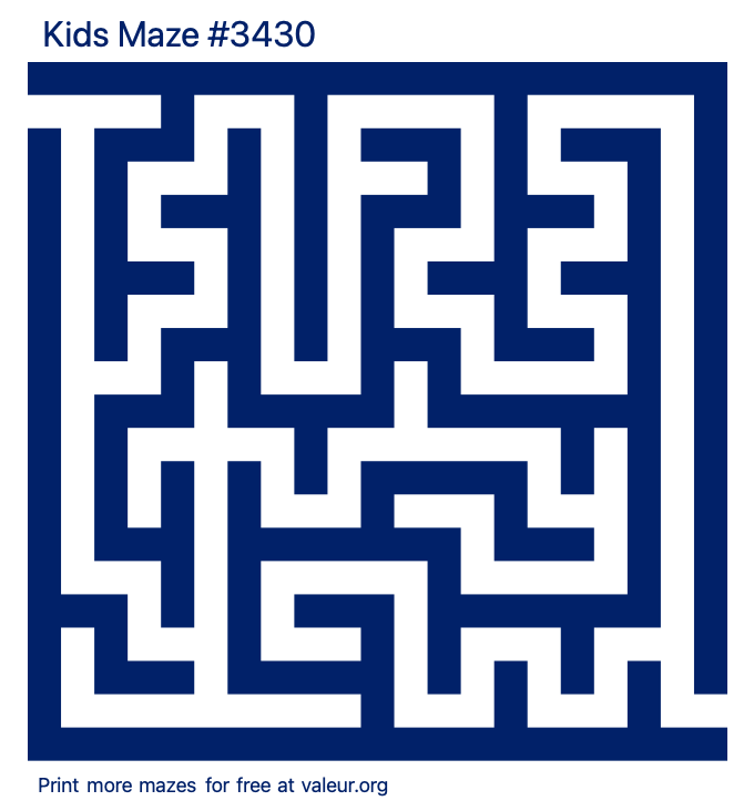 Free Printable Kids Maze number 3430
