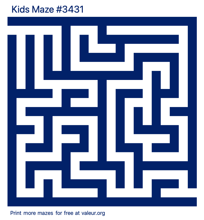 Free Printable Kids Maze number 3431