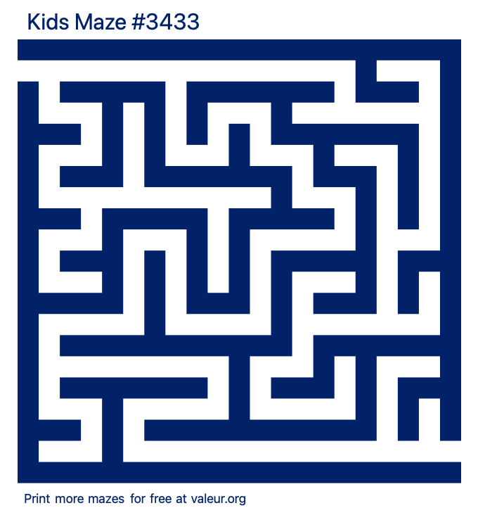 Free Printable Kids Maze number 3433