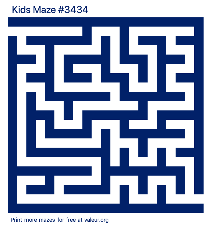 Free Printable Kids Maze number 3434