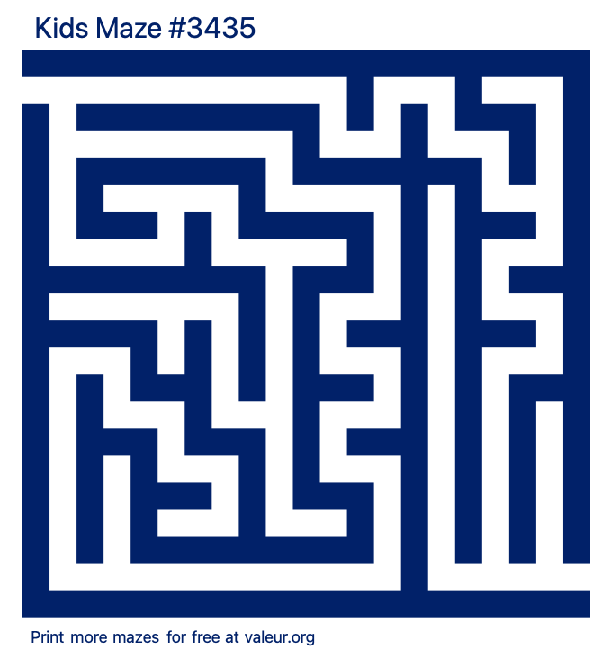 Free Printable Kids Maze number 3435