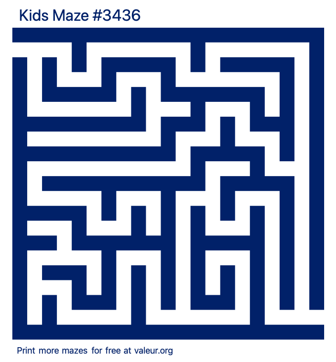 Free Printable Kids Maze number 3436