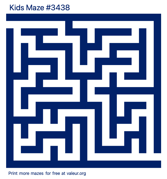 Free Printable Kids Maze number 3438