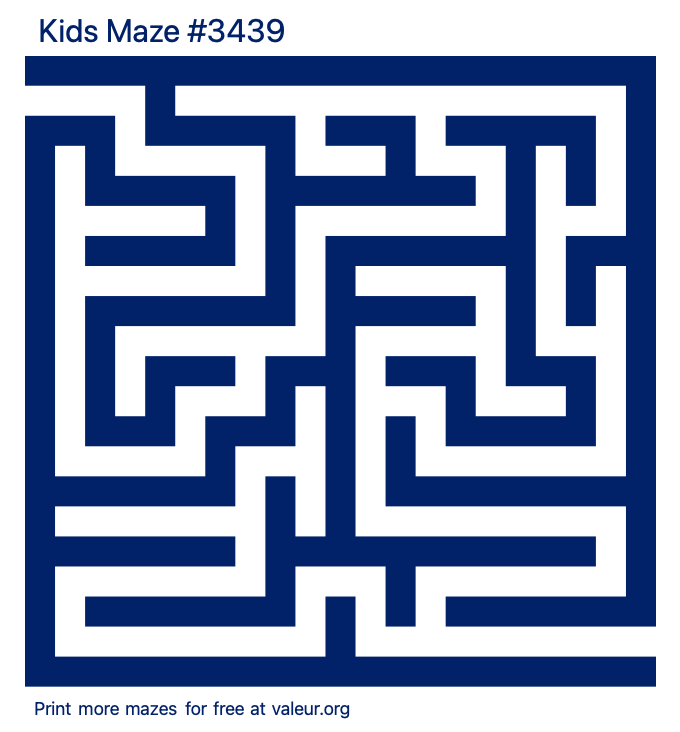 Free Printable Kids Maze number 3439