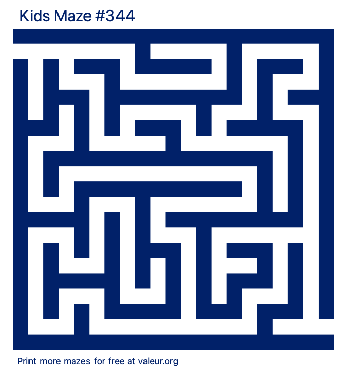 Free Printable Kids Maze number 344