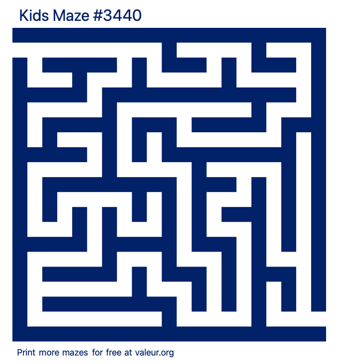 Free Printable Kids Maze number 3440