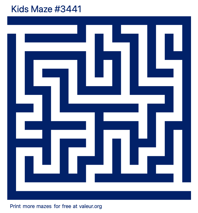 Free Printable Kids Maze number 3441