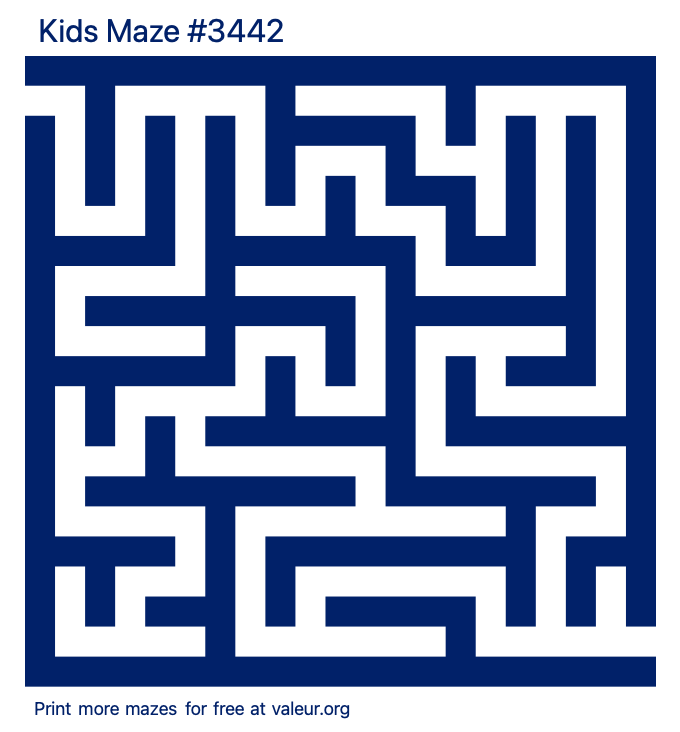 Free Printable Kids Maze number 3442