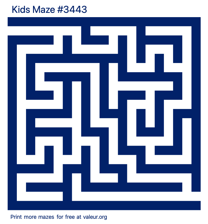 Free Printable Kids Maze number 3443