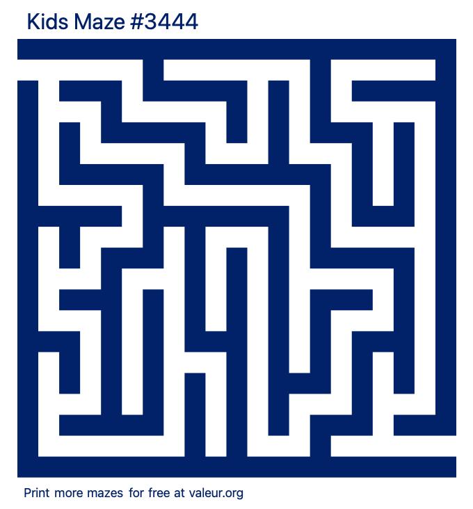 Free Printable Kids Maze number 3444