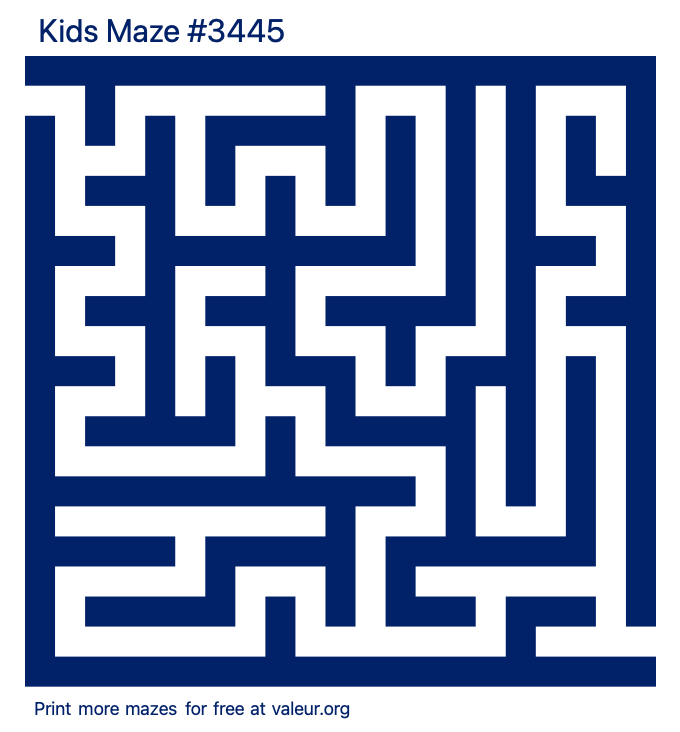 Free Printable Kids Maze number 3445