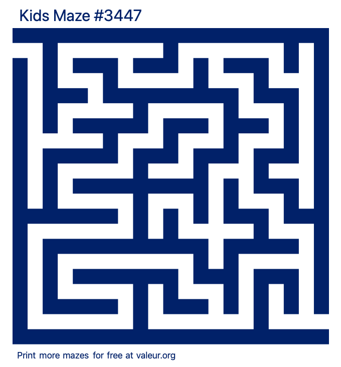 Free Printable Kids Maze number 3447