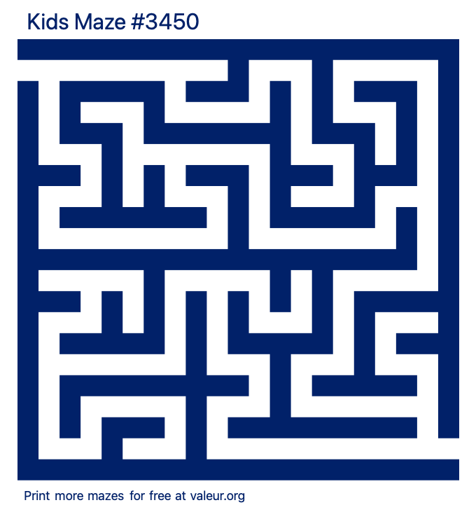 Free Printable Kids Maze number 3450