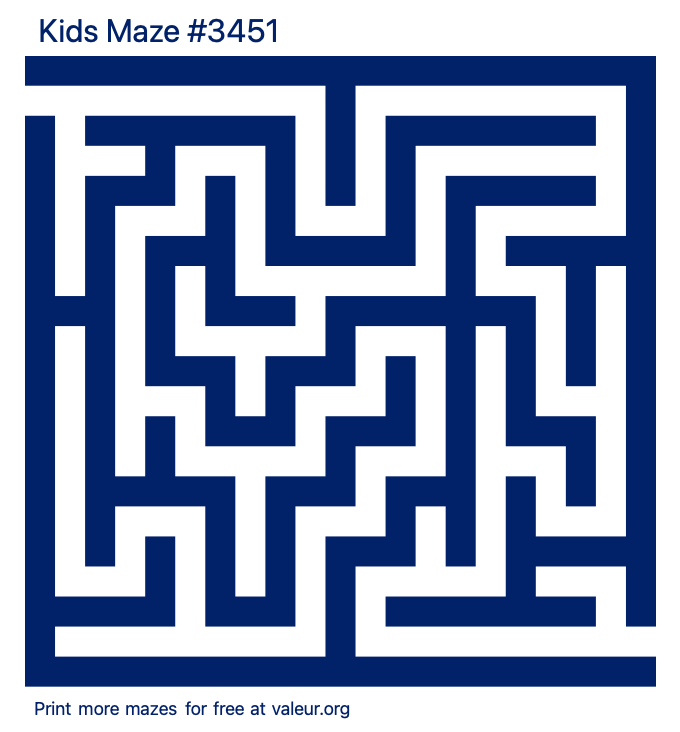 Free Printable Kids Maze number 3451