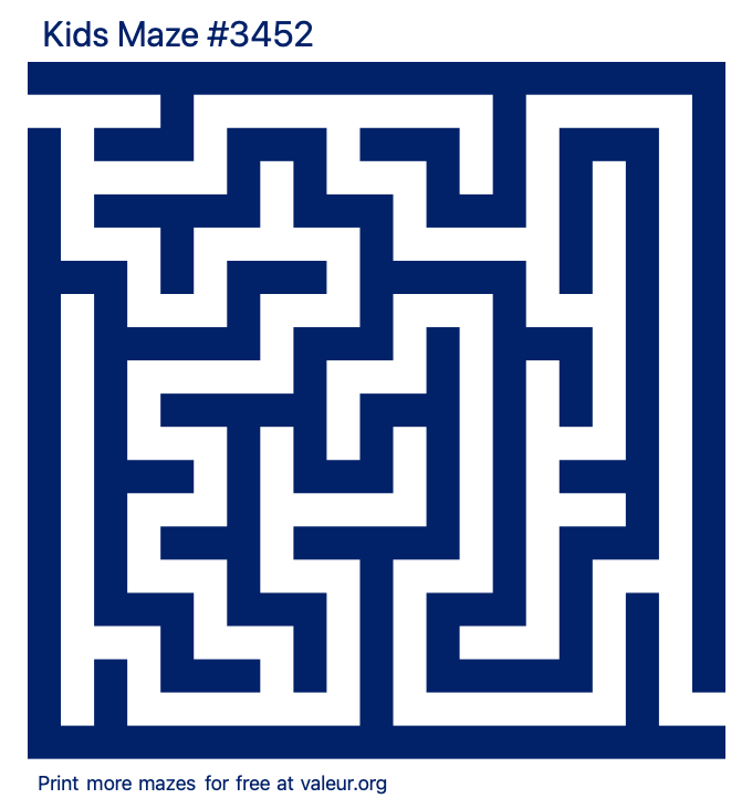 Free Printable Kids Maze number 3452