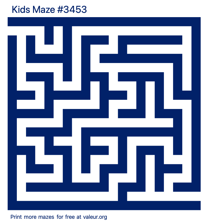 Free Printable Kids Maze number 3453