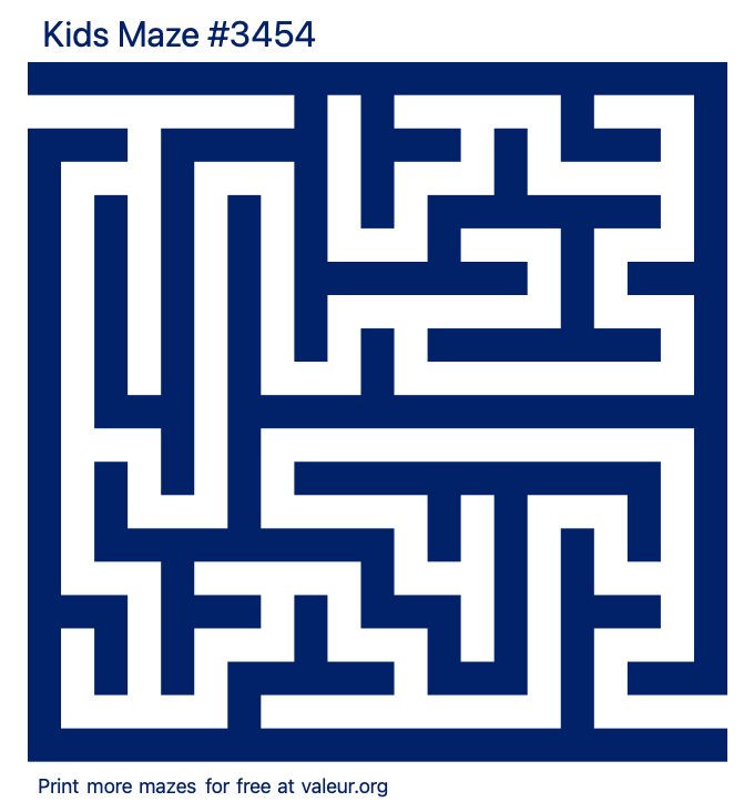 Free Printable Kids Maze number 3454