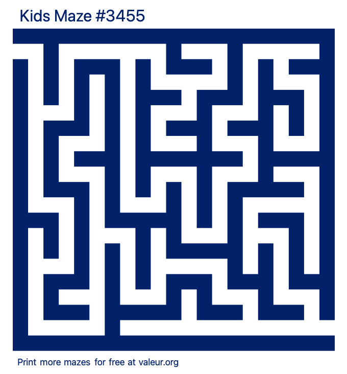 Free Printable Kids Maze number 3455