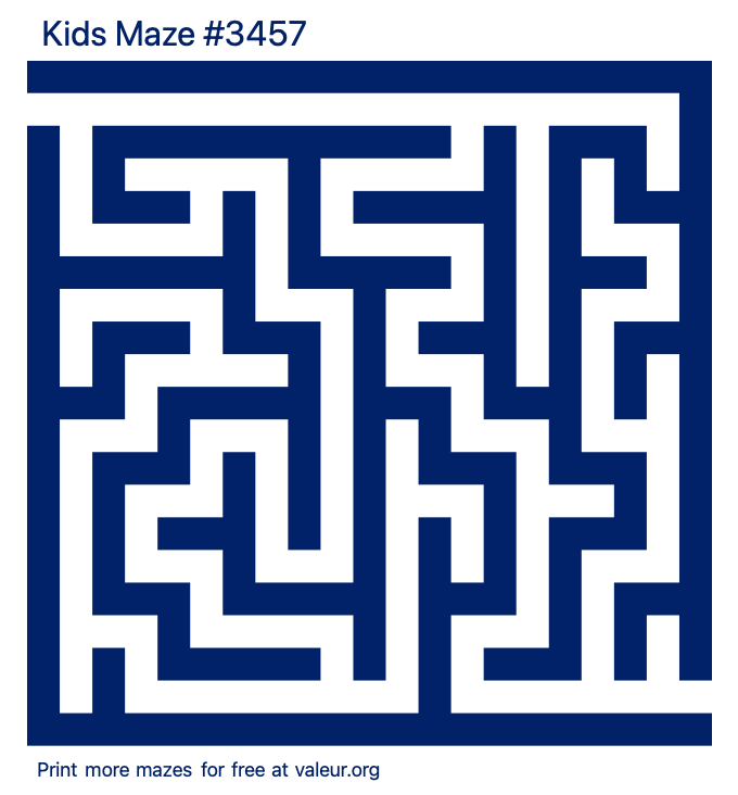 Free Printable Kids Maze number 3457