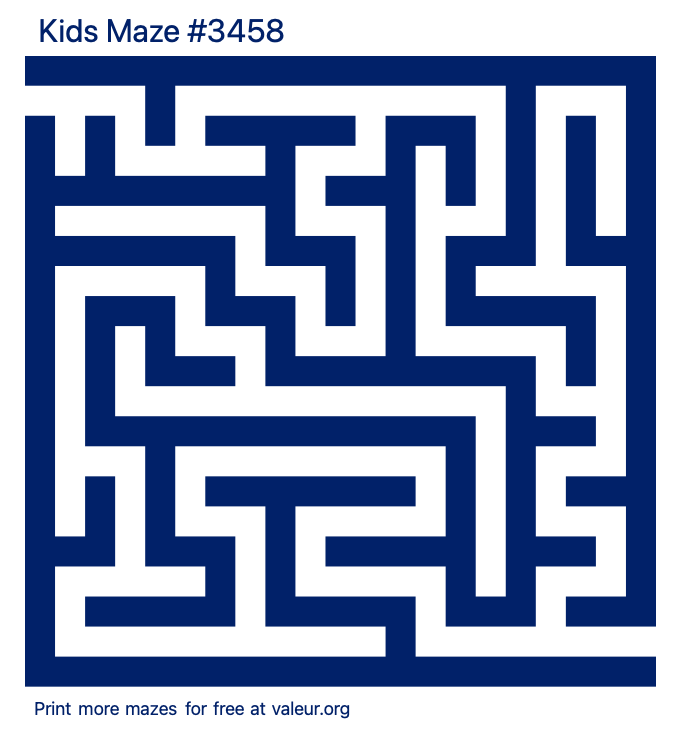 Free Printable Kids Maze number 3458
