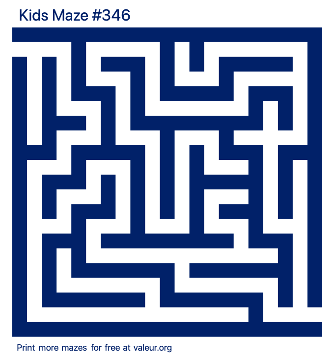 Free Printable Kids Maze number 346