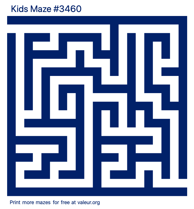 Free Printable Kids Maze number 3460