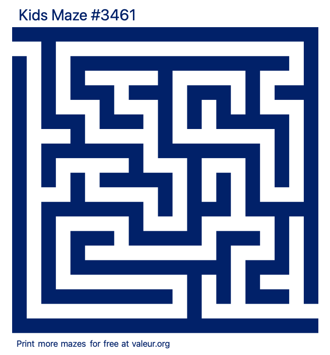 Free Printable Kids Maze number 3461