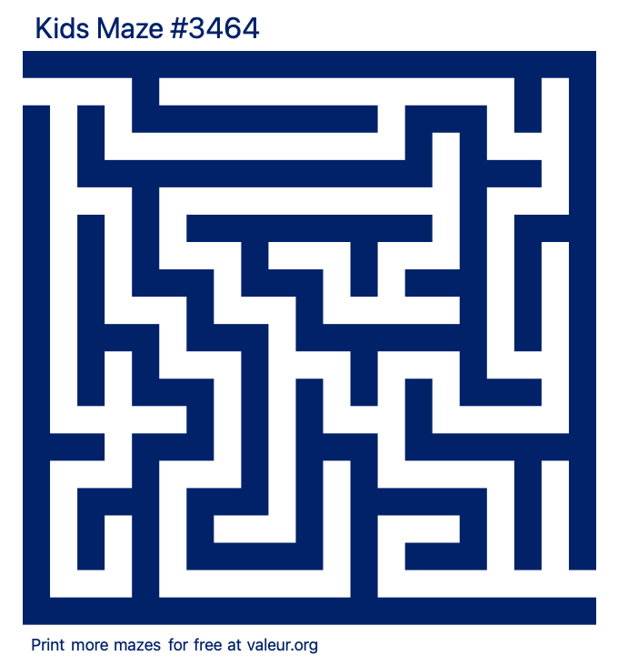 Free Printable Kids Maze number 3464