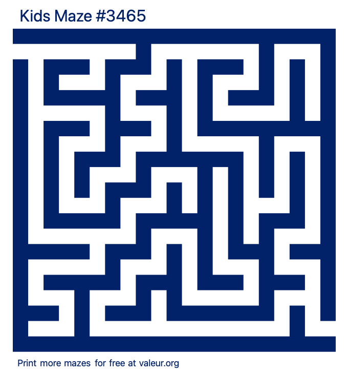 Free Printable Kids Maze number 3465