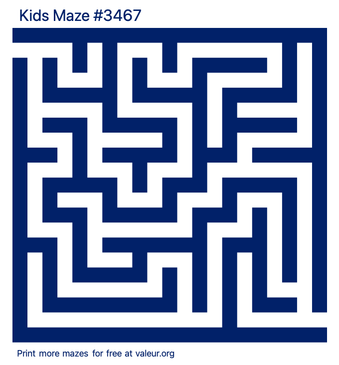 Free Printable Kids Maze number 3467