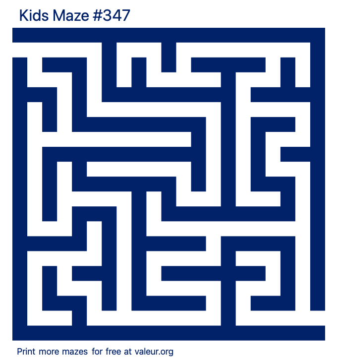 Free Printable Kids Maze number 347