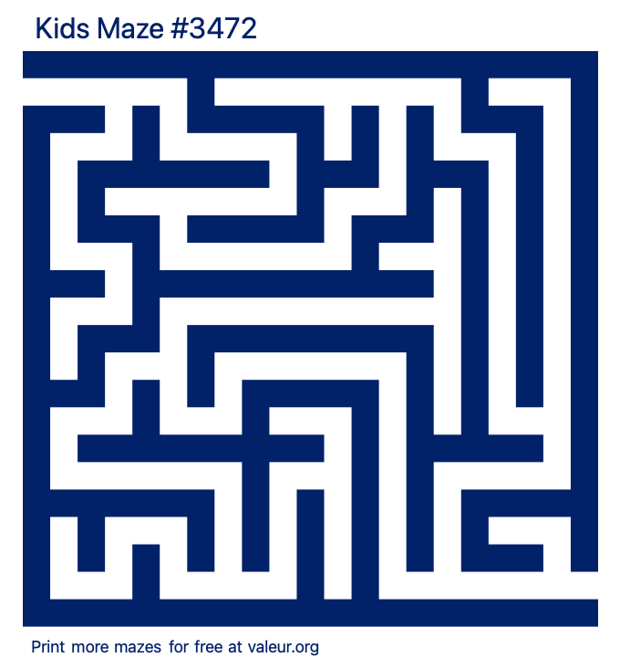 Free Printable Kids Maze number 3472