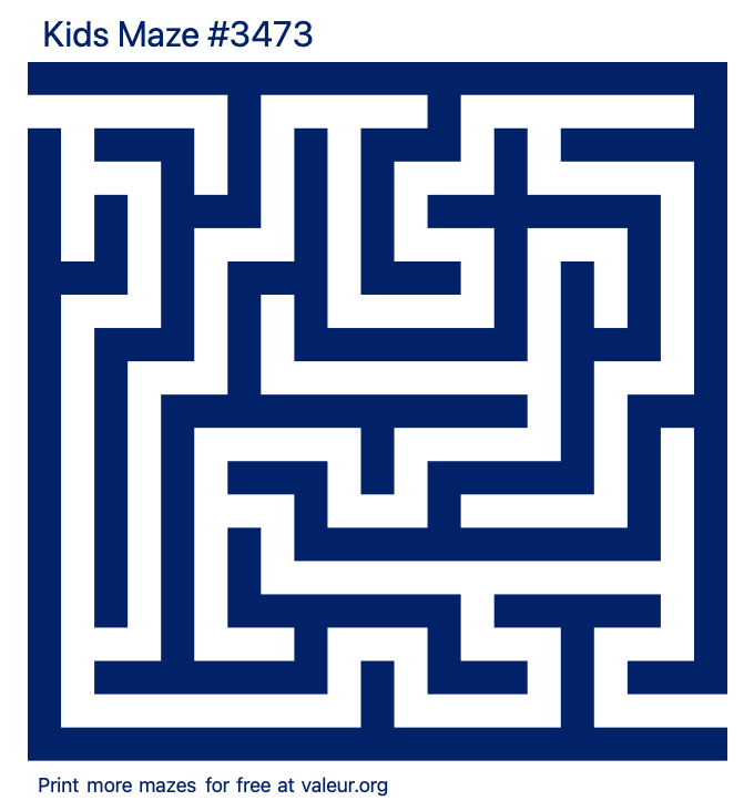 Free Printable Kids Maze number 3473
