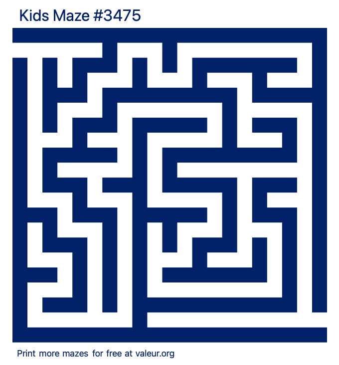 Free Printable Kids Maze number 3475