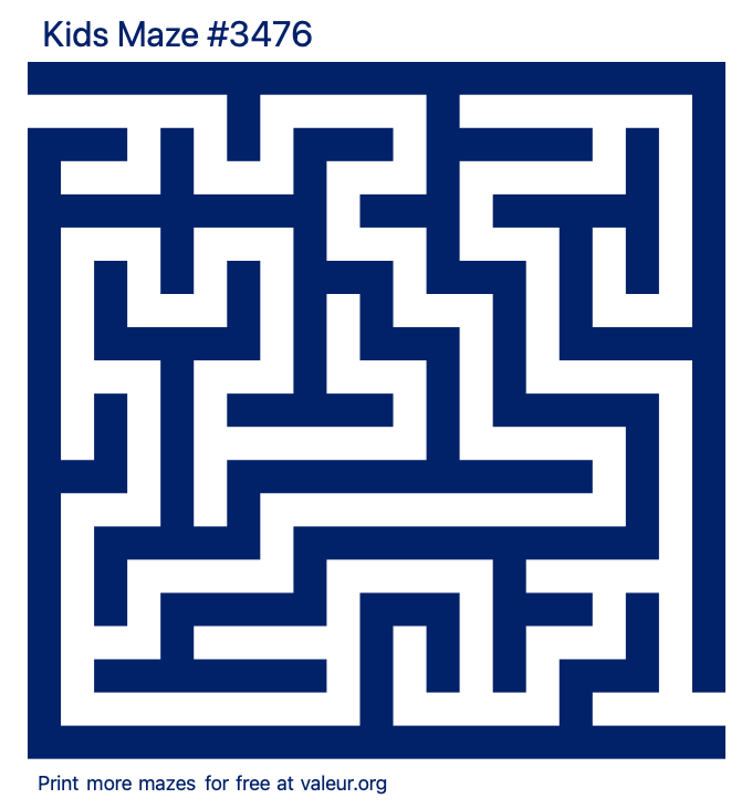 Free Printable Kids Maze number 3476
