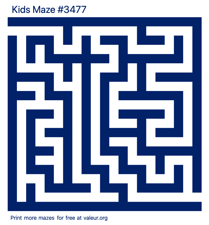 Free Printable Kids Maze number 3477