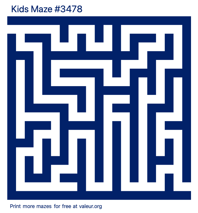 Free Printable Kids Maze number 3478